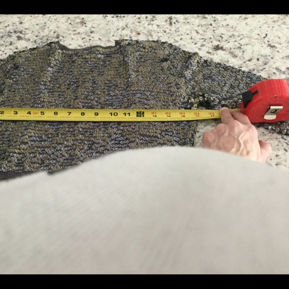 Bebe XS gray with Matt silver/gold sequin brand new cardigan - Picture 9 of 13